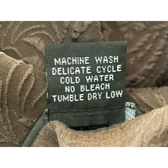 Citron Women's Dark Green Bohemian Floral Sleeveless Silk Blouse - Picture 5 of 5